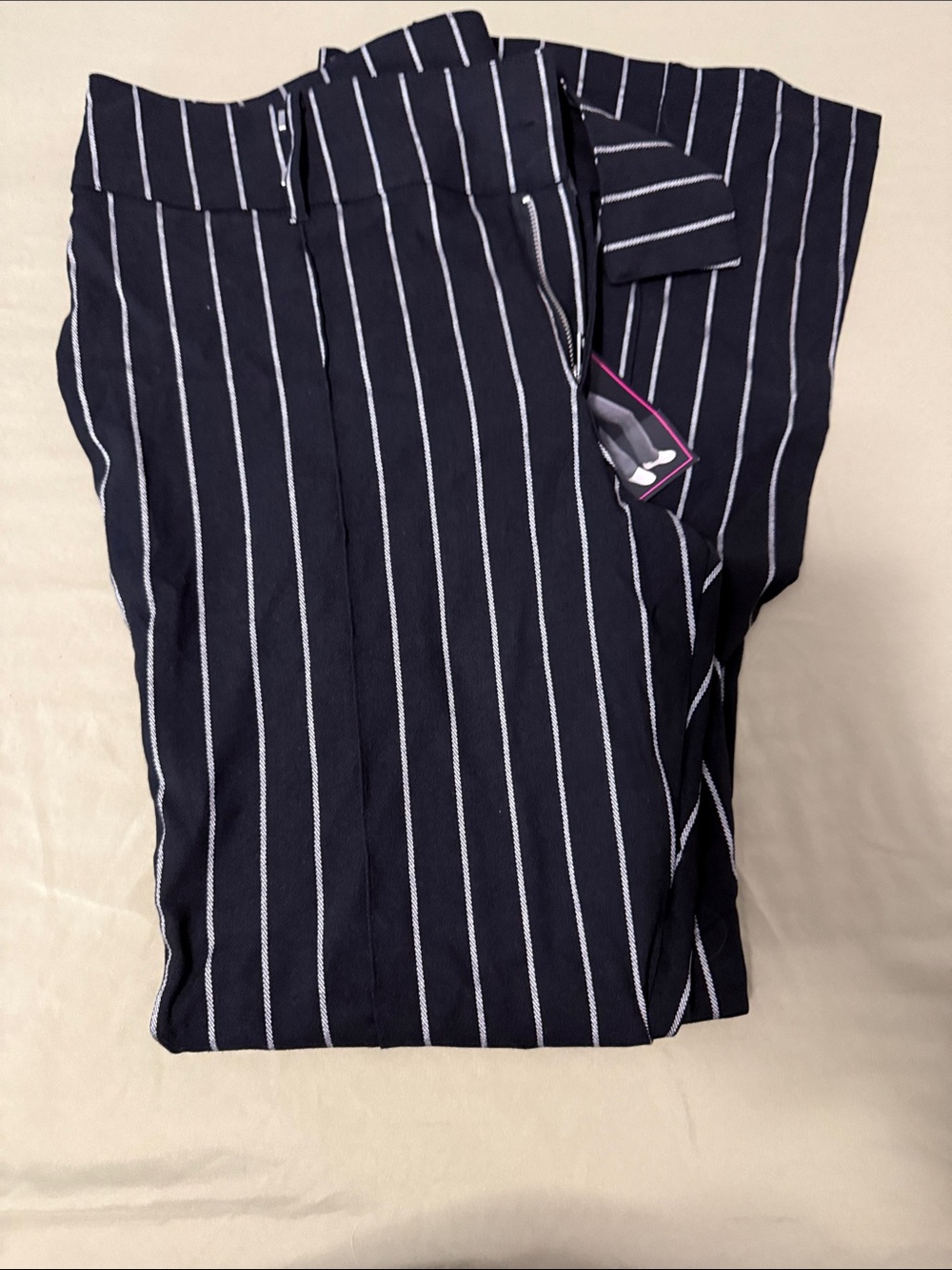 No Boundaries Navy Blue Pinstripe Trousers